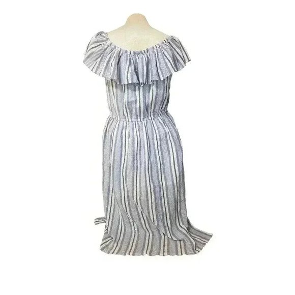 Michael Kors ruffled off the shoulder midi dress cotton size large - Picture 2 of 5